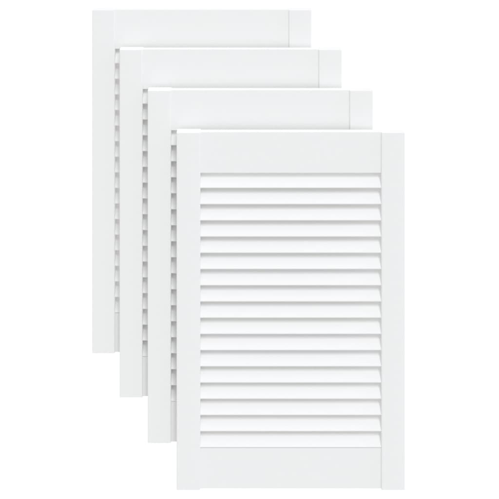 VIDAXL -Schranktüren mit Lamellen 4 Stcs 61,5 x 39,4 cm Kiefernholz Weiß weiß