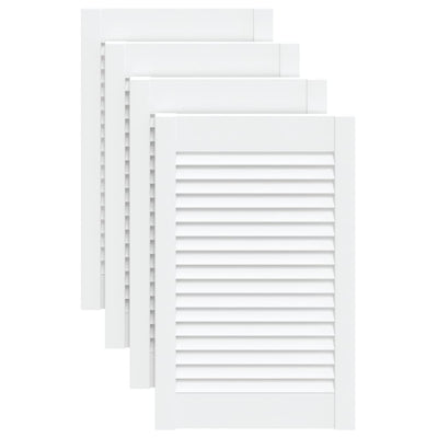 VIDAXL -Schranktüren mit Lamellen 4 Stcs 61,5 x 39,4 cm Kiefernholz Weiß weiß