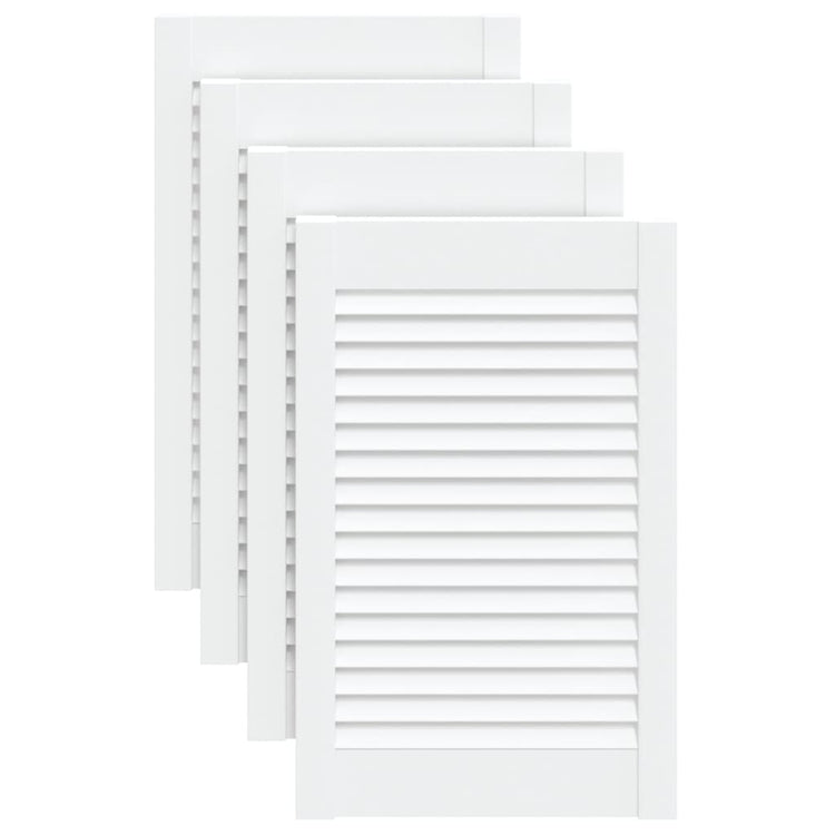 VIDAXL -Schranktüren mit Lamellen 4 Stcs 61,5 x 39,4 cm Kiefernholz Weiß weiß