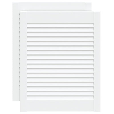 VIDAXL -Schranktüren mit Lamellen 2 PCs 61,5 x 49,4 cm Kiefernholz Weiß weiß