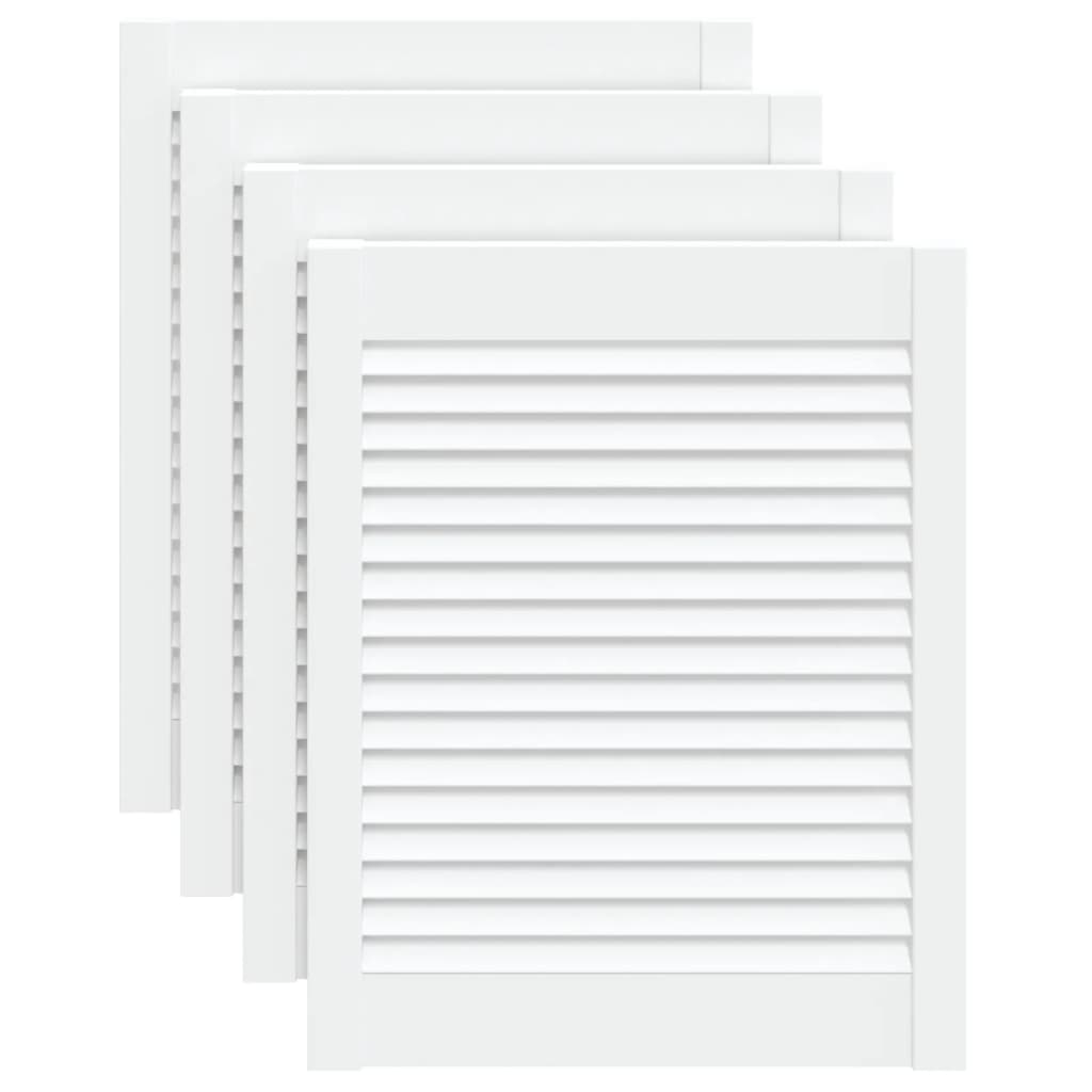 VIDAXL -Schranktüren mit Lamellen 4 Stcs 61,5 x 49,4 cm Kiefernholz Weiß weiß