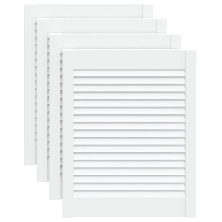 VIDAXL -Schranktüren mit Lamellen 4 Stcs 61,5 x 49,4 cm Kiefernholz Weiß weiß