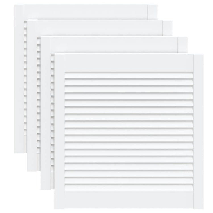 VIDAXL -Schranktüren mit Lamellen 4 Stcs 61,5 x 59,4 cm Kiefernholz Weiß weiß