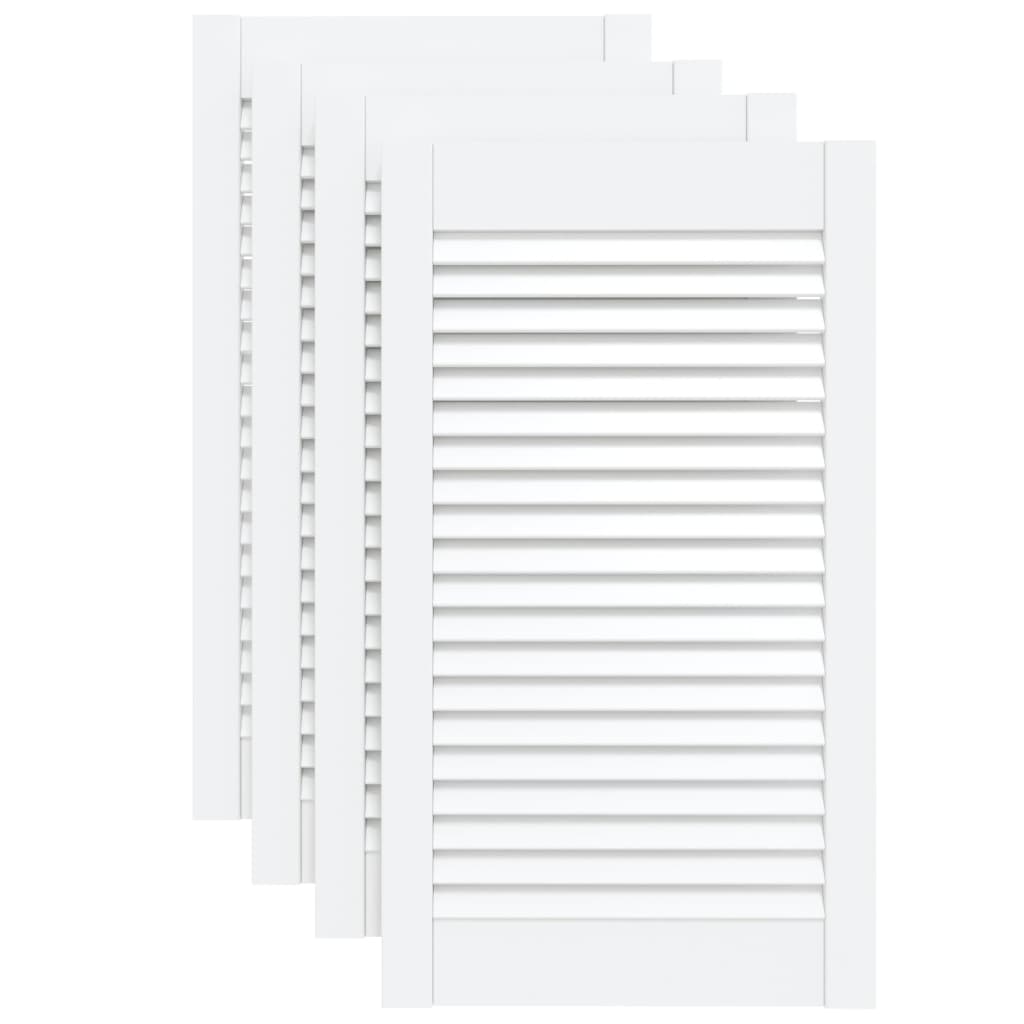 VIDAXL -Schranktüren mit Lamellen 4 Stcs 69x39.4 cm Festkiefer weiß weiß