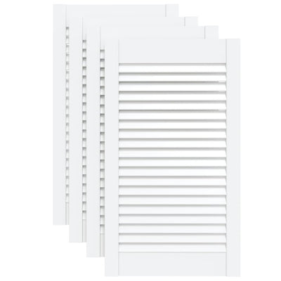 VIDAXL -Schranktüren mit Lamellen 4 Stcs 69x39.4 cm Festkiefer weiß weiß