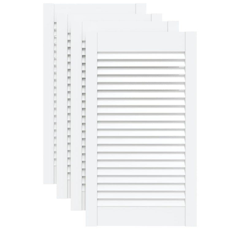 VIDAXL -Schranktüren mit Lamellen 4 Stcs 69x39.4 cm Festkiefer weiß weiß