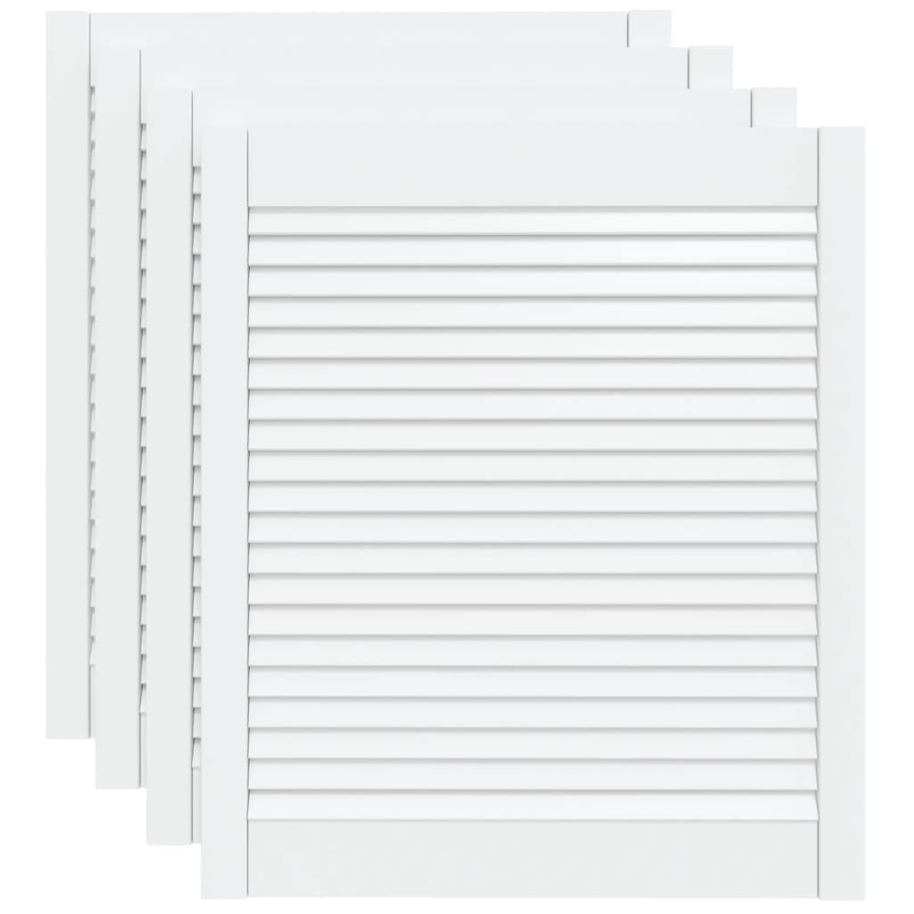 VIDAXL -Schranktüren mit Lamellen 4 Stcs 69x59.4 cm Festkiefern Weiß weiß