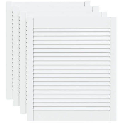 VIDAXL -Schranktüren mit Lamellen 4 Stcs 69x59.4 cm Festkiefern Weiß weiß
