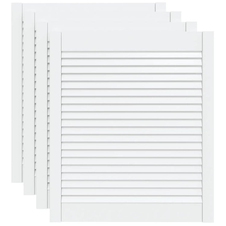 VIDAXL -Schranktüren mit Lamellen 4 Stcs 69x59.4 cm Festkiefern Weiß weiß