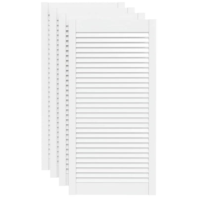 VIDAXL -Schranktüren mit Lamellen 4 Stcs 99,3 x 49,4 cm Kiefernholz Weiß weiß