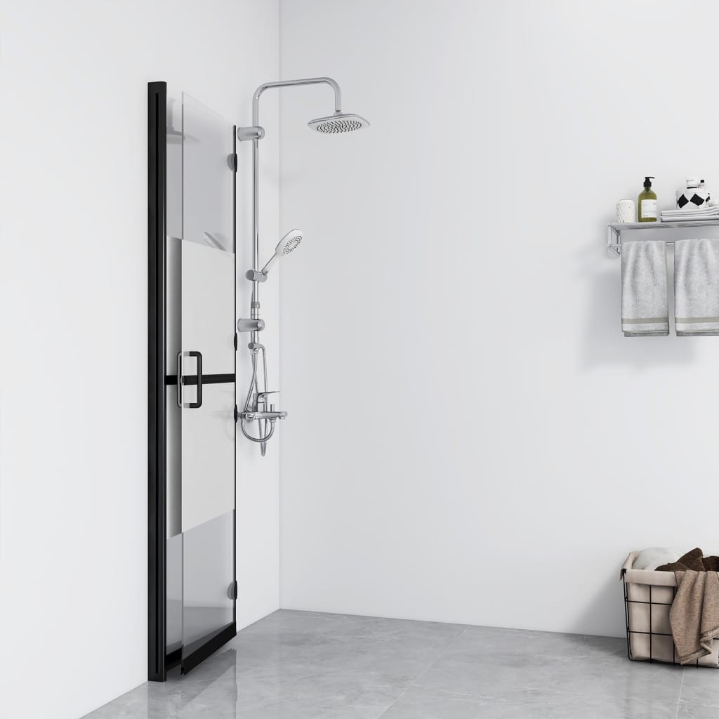 Vidaxl begehete Duschwand zusammenklappbar 90x190 cm Esg-Glas Halfmat