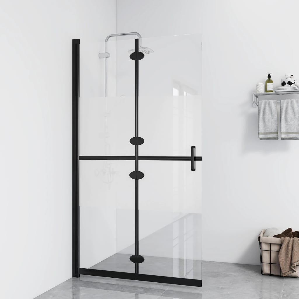 Vidaxl begehete Duschwand zusammenklappbar 90x190 cm Esg-Glas Halfmat