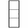 VIDAXL Innenür 83x201,5 cm ESG -Glas und Aluminiumschwarz