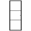 Vidaxl Innenür 93x201,5 cm ESG -Glas und Aluminiumschwarz