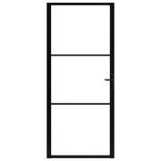 VIDAXL Innenür 102,5x201,5 cm ESG -Glas und Aluminiumschwarz - afbeelding 3