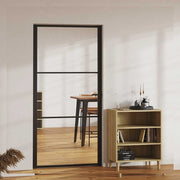 VIDAXL Innenür 102,5x201,5 cm ESG -Glas und Aluminiumschwarz - afbeelding 1