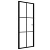VIDAXL Innenür 76x201,5 cm ESG -Glas und Aluminiumschwarz