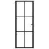 VIDAXL Innenür 76x201,5 cm ESG -Glas und Aluminiumschwarz