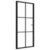 Vidaxl Innenür 93x201,5 cm ESG -Glas und Aluminiumschwarz