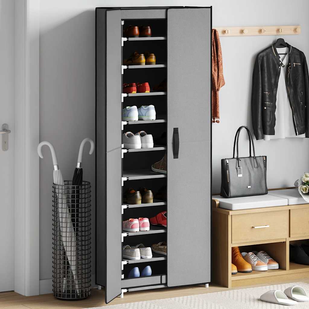 Vidaxl Schuhschrank 60x30x166 cm Stoff grau
