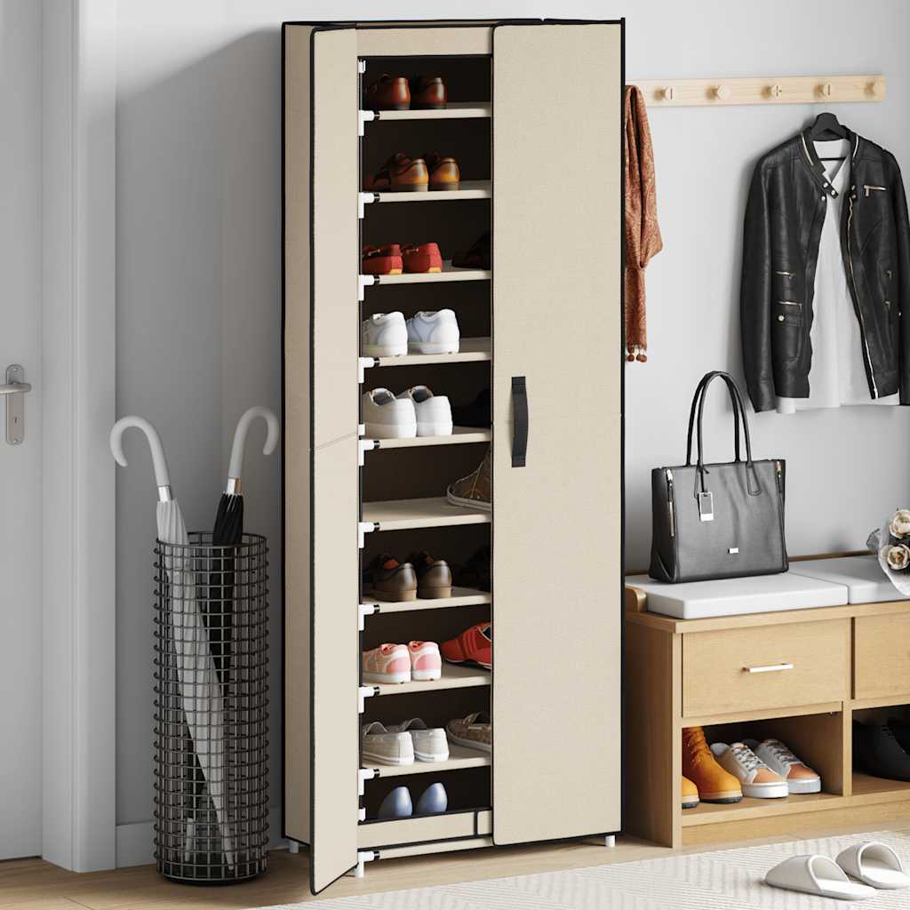 VIDAXL -Schuhschrank 60x30x166 cm Stoffcreme -Colored