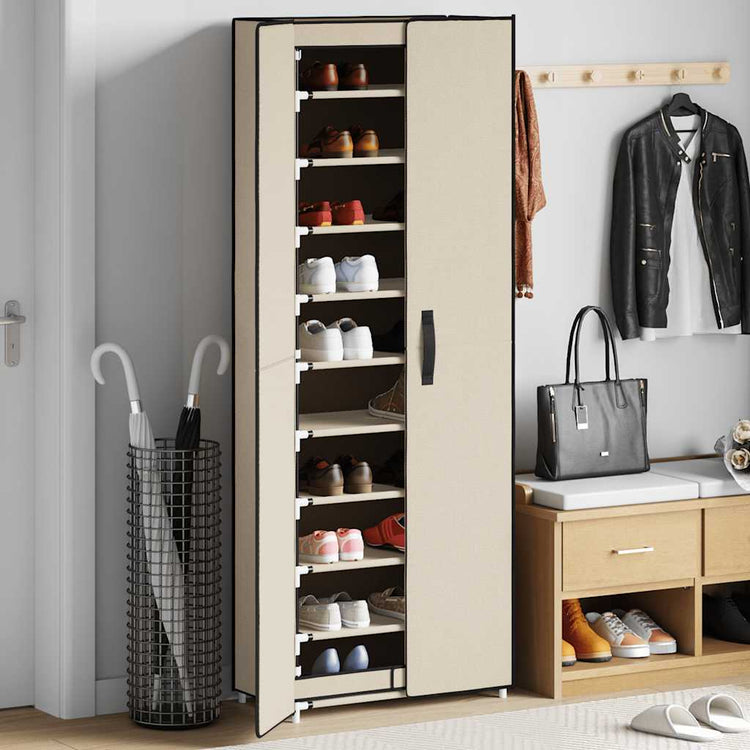 VIDAXL -Schuhschrank 60x30x166 cm Stoffcreme -Colored
