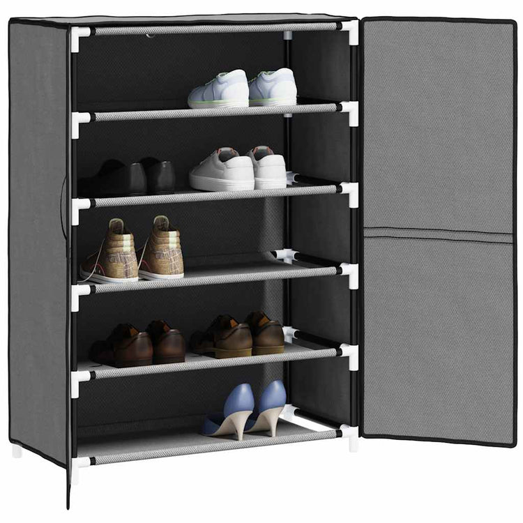 Vidaxl Schuhschrank 60x28x90 cm Stoff grau