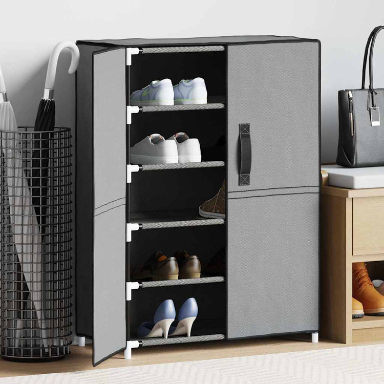 Vidaxl Schuhschrank 60x28x90 cm Stoff grau