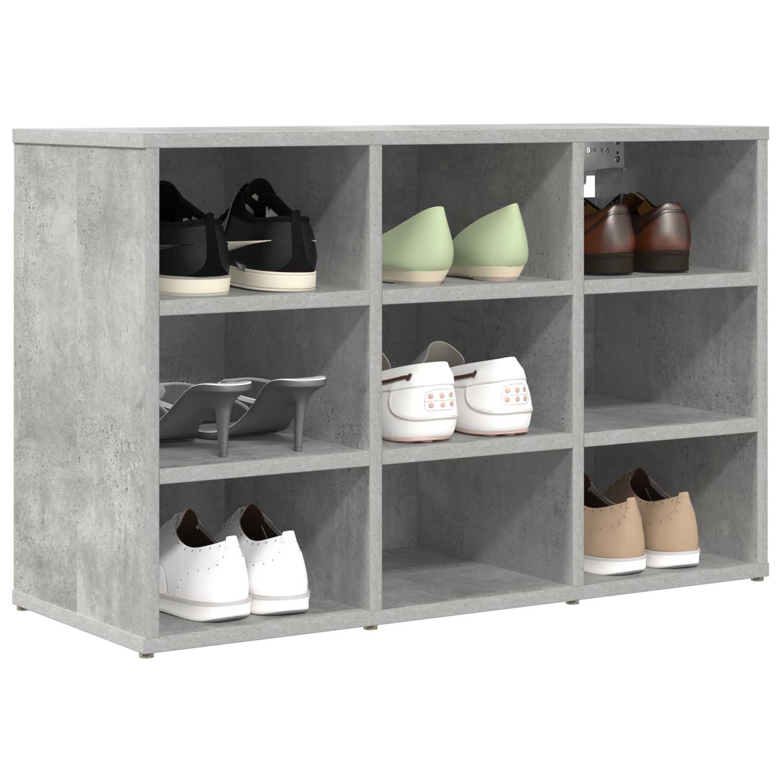Vidaxl Schuhschrank betongrau 77,5 x 30 x 51 cm Holzwerkstoff