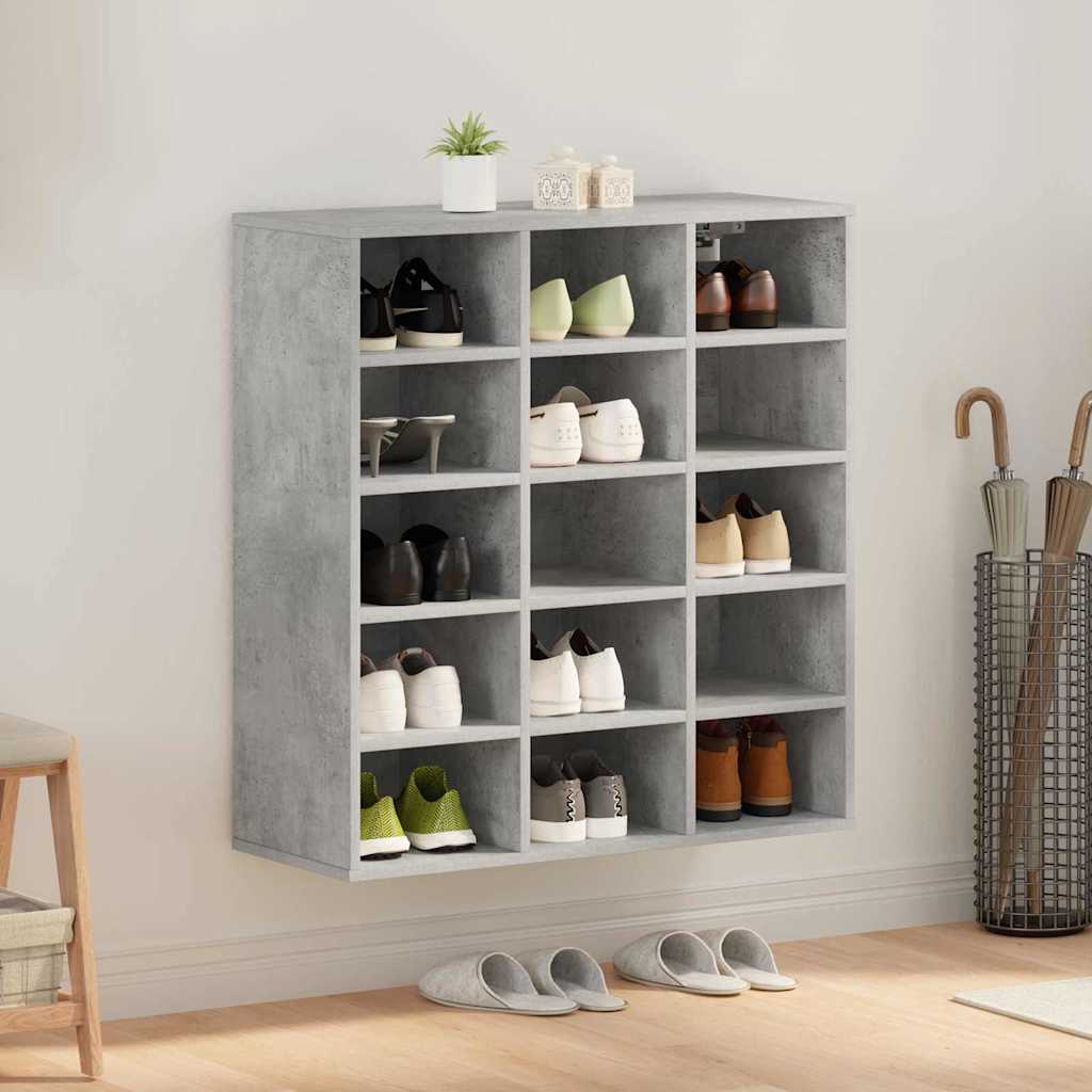 Vidaxl Schuhschrank betongrau 77,5 x 30 x 83,5 cm Holzwerkstoff