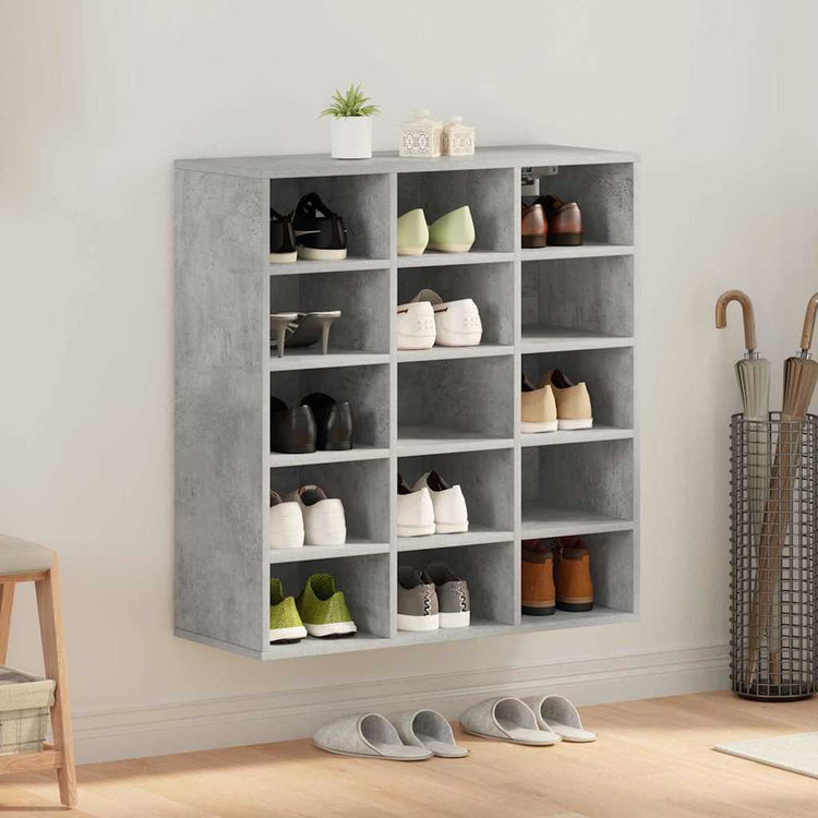 Vidaxl Schuhschrank betongrau 77,5 x 30 x 83,5 cm Holzwerkstoff