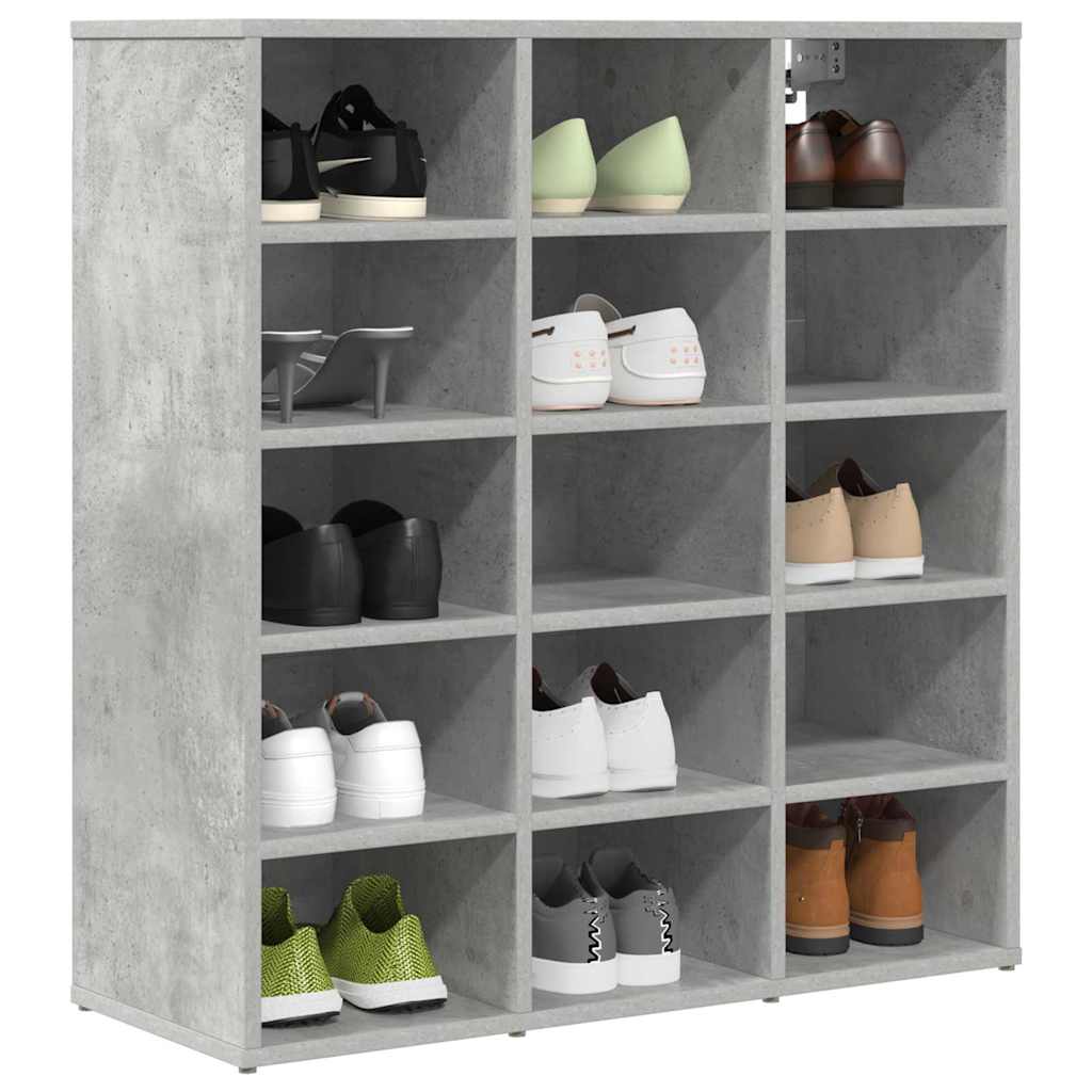 Vidaxl Schuhschrank betongrau 77,5 x 30 x 83,5 cm Holzwerkstoff