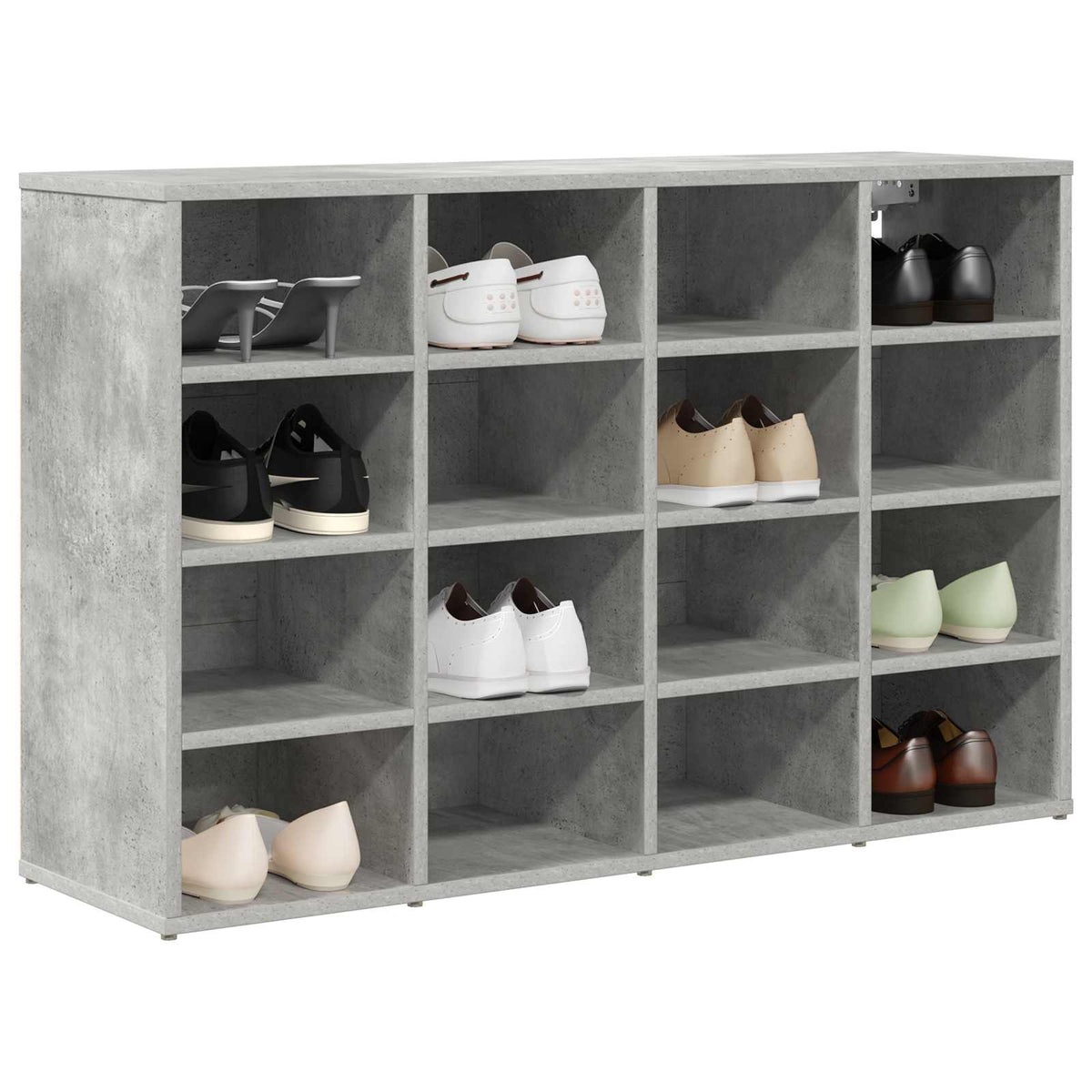 Vidaxl Schuhschrank mit Regal betongrau 103 x 30 x 67 cm Holzwerkstoff