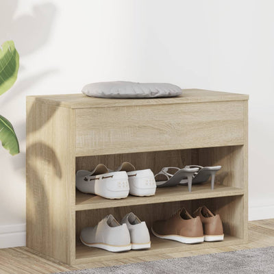Vidaxl Schuhe Bank 60x30x45 cm verarbeitetes Holz Sonoma Eiche farbig