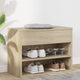 Vidaxl Schuhe Bank 60x30x45 cm verarbeitetes Holz Sonoma Eiche farbig