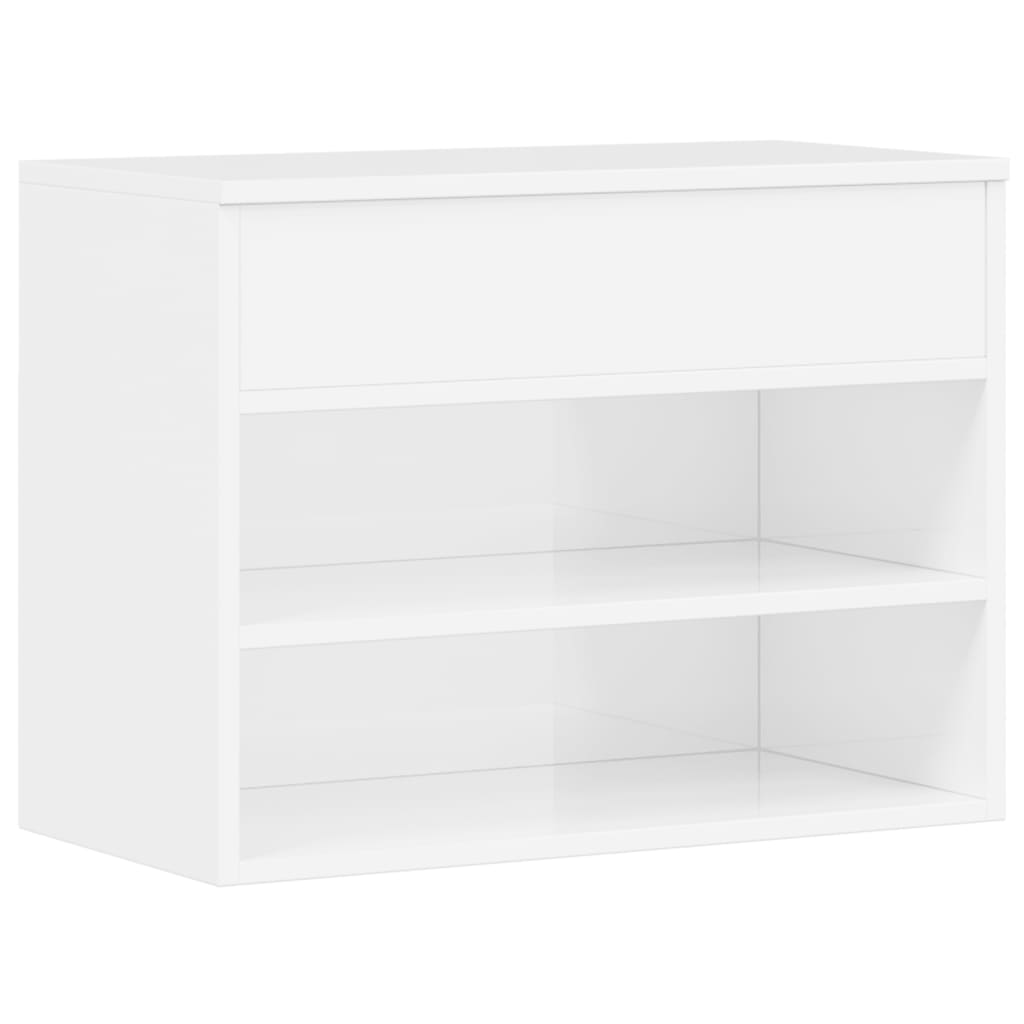 Vidaxl Schuhe Bank 60x30x45 cm verarbeitetes Holz Hochglanz weiß