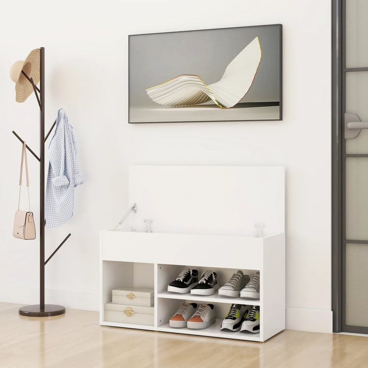 Vidaxl Schuhsofa 80x30x45 cm verarbeitetes Holz weiß