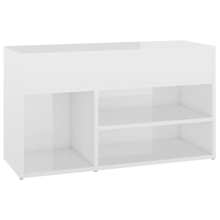 Vidaxl Schuhe Bank 80x30x45 cm propertiertes Holz Hochglanz weiß
