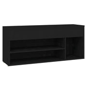 Vidaxl Schuhe Bank 105x30x45 cm verarbeitetes Holz schwarz - afbeelding 2