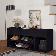 Vidaxl Schuhe Bank 105x30x45 cm verarbeitetes Holz schwarz - afbeelding 1