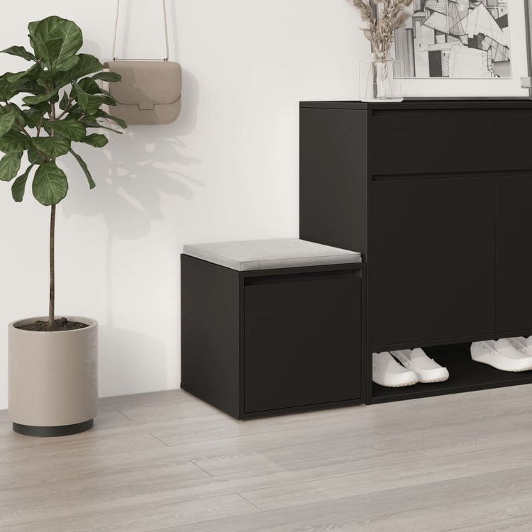 VIDAXL -Speicherbox mit Schublade 40,5 x 40 x 40 cm verarbeitetes Holz schwarz