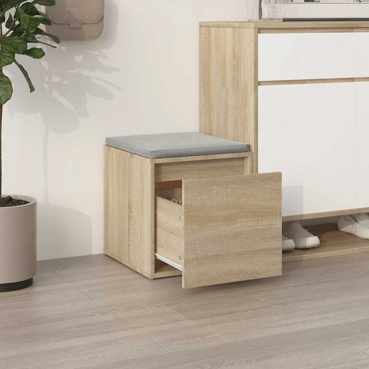 VIDAXL -Speicherbox mit Schublade 40,5 x 40 x 40 cm verarbeitetes Holz Sonoma Eiche Farbe