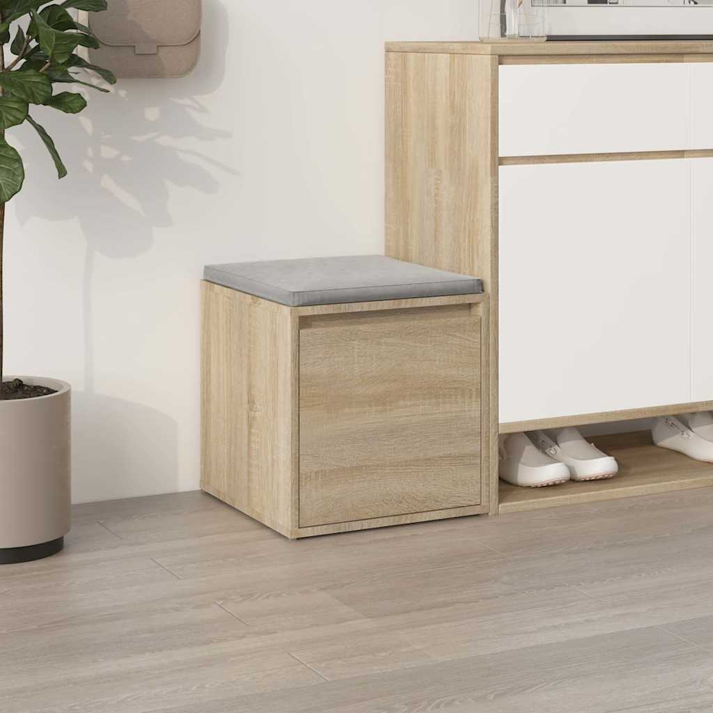 VIDAXL -Speicherbox mit Schublade 40,5 x 40 x 40 cm verarbeitetes Holz Sonoma Eiche Farbe