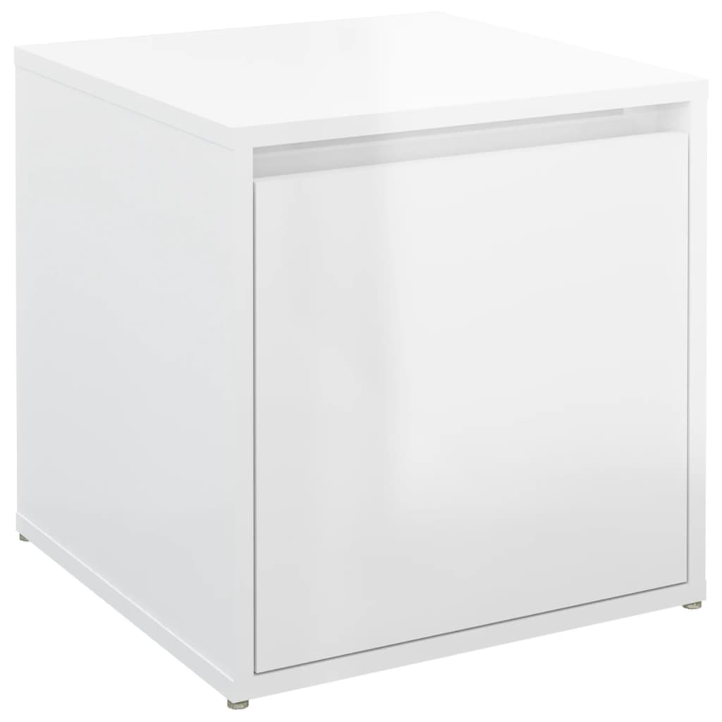VIDAXL -Speicherbox mit Schublade 40,5 x 40 x 40 cm verarbeitetes Holz Hochglanz weiß