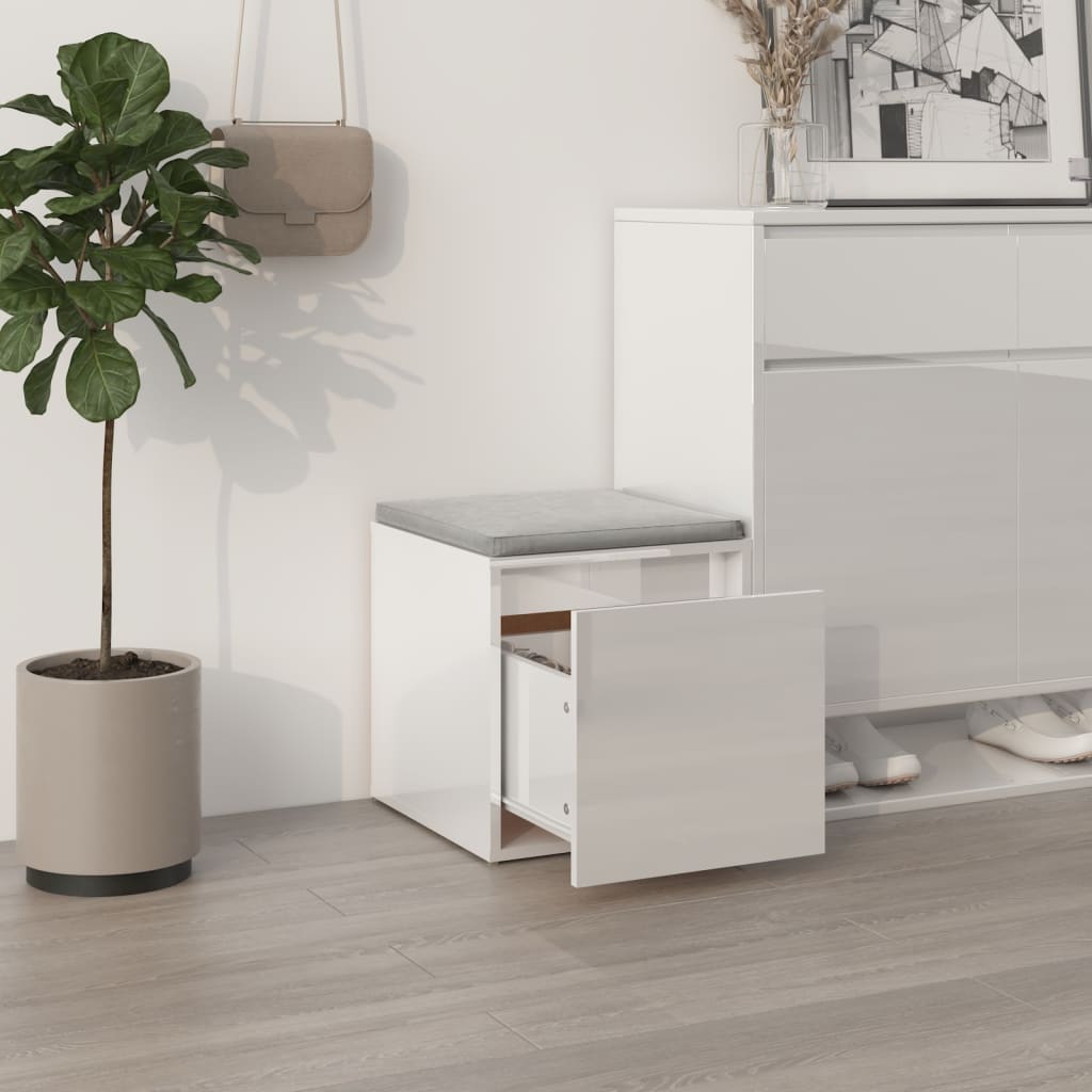 VIDAXL -Speicherbox mit Schublade 40,5 x 40 x 40 cm verarbeitetes Holz Hochglanz weiß