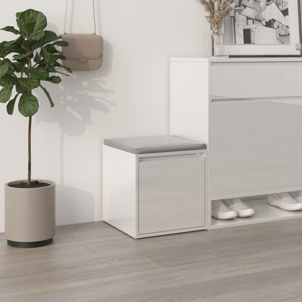 VIDAXL -Speicherbox mit Schublade 40,5 x 40 x 40 cm verarbeitetes Holz Hochglanz weiß