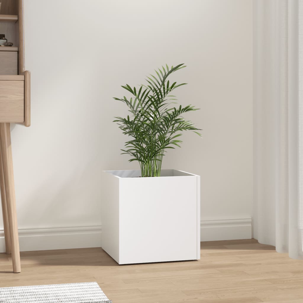 Vidaxl Pflanzer Big 40x40x40 cm verarbeitetes Holz weiß