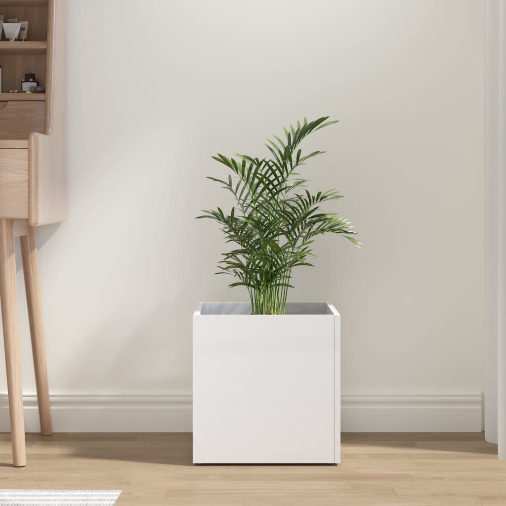 Vidaxl Pflanzer Big 40x40x40 cm verarbeitetes Holz Hochglanz weiß