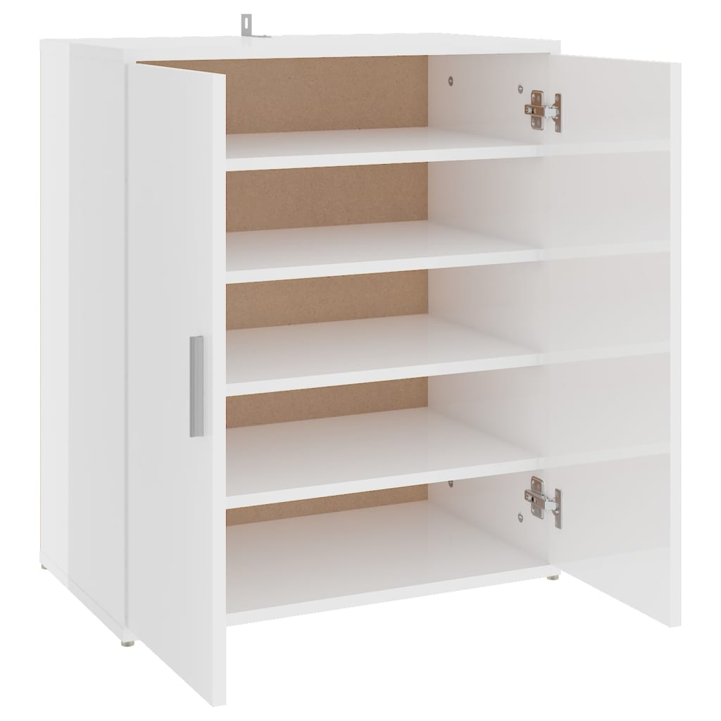 Vidaxl Schuhschrank 60x35x70 cm propertiertes Holz Hochglanz weiß