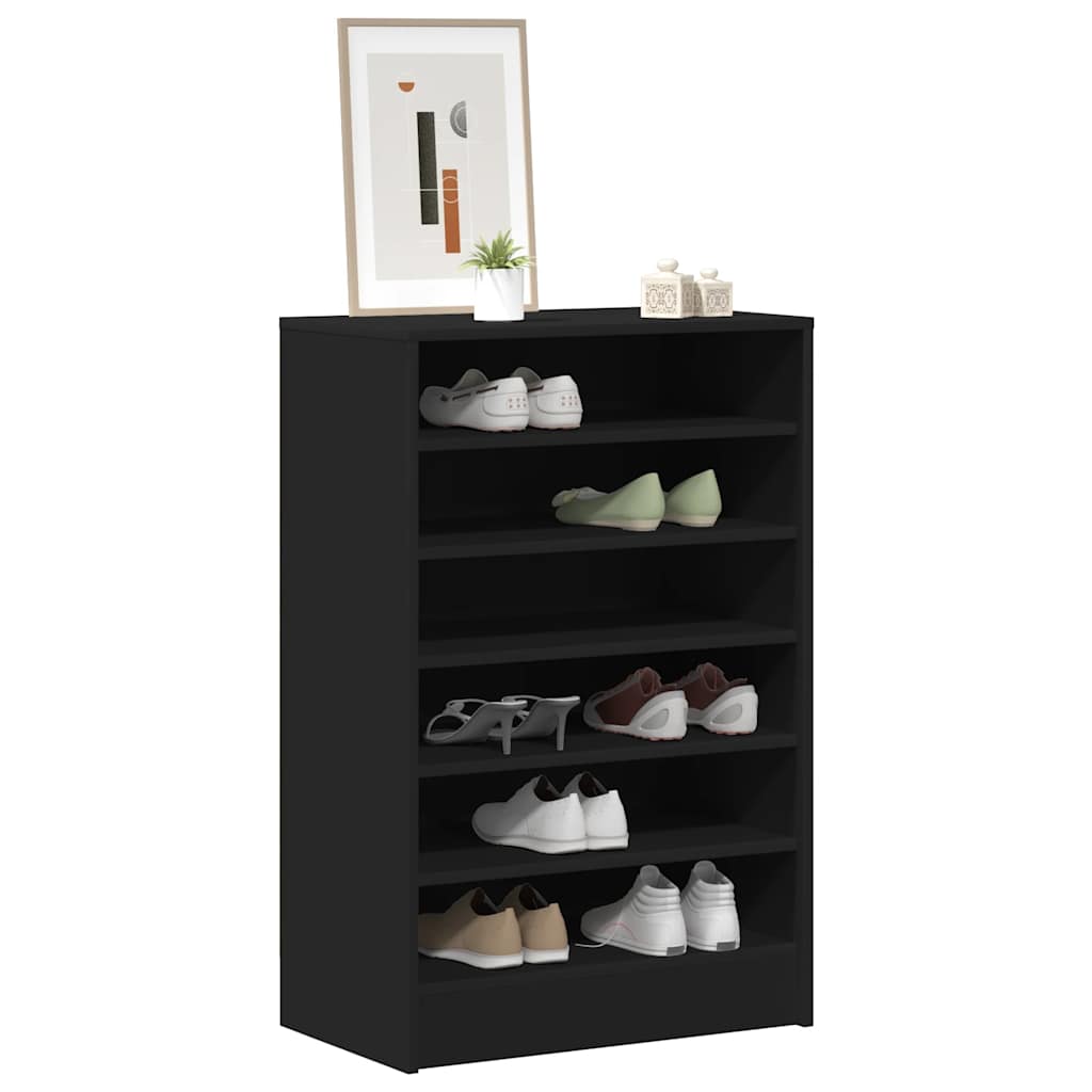 Vidaxl Schuhschrank 60x35x92 cm propertiertes Holzschwarz